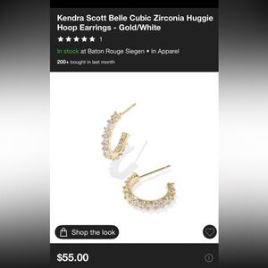 Kendra Scott Gold and White Hoop Earrings